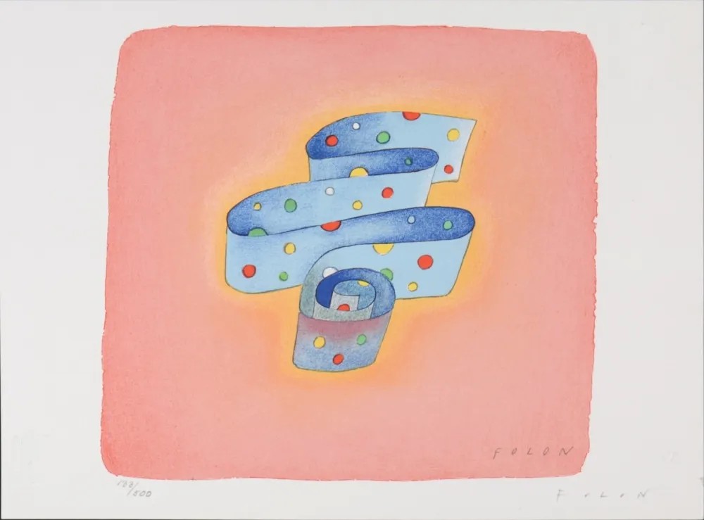 リトグラフ Folon - Flag Series - United Nations