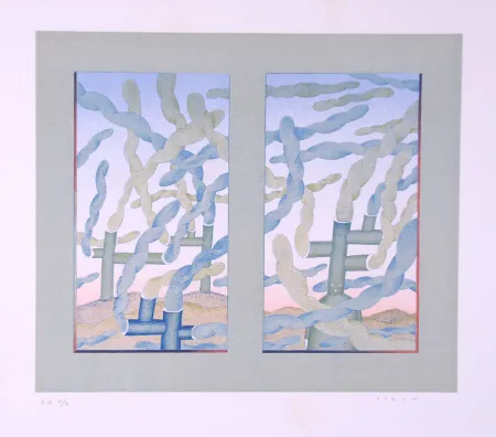 リトグラフ Folon - Fumées