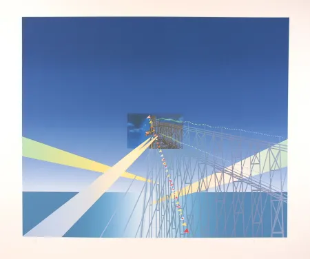 シルクスクリーン Folon - Je vous écris de Coney Island - I'm writing you from Coney Island (suite Je vous écris)