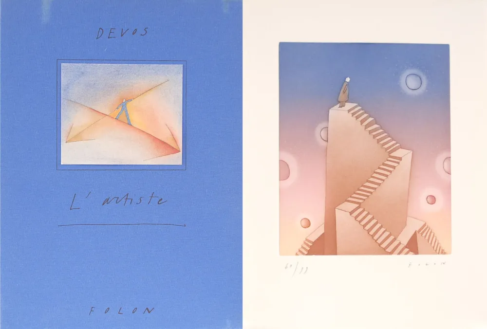 挿絵入り本 Folon - L'Artiste Folon - Devos
