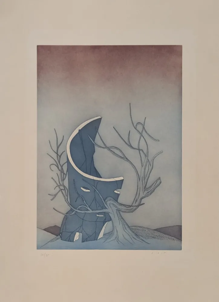 エッチングと　アクチアント Folon - Les Ruines circulaires V 