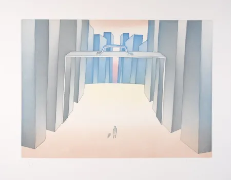 エッチングと　アクチアント Folon - Lointains un Homme (suite Lointains)