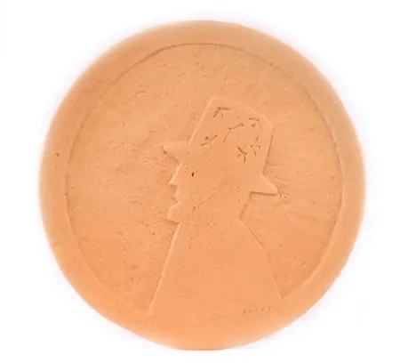 セラミック Folon - Plate - Man with hat - Personnage au chapeau