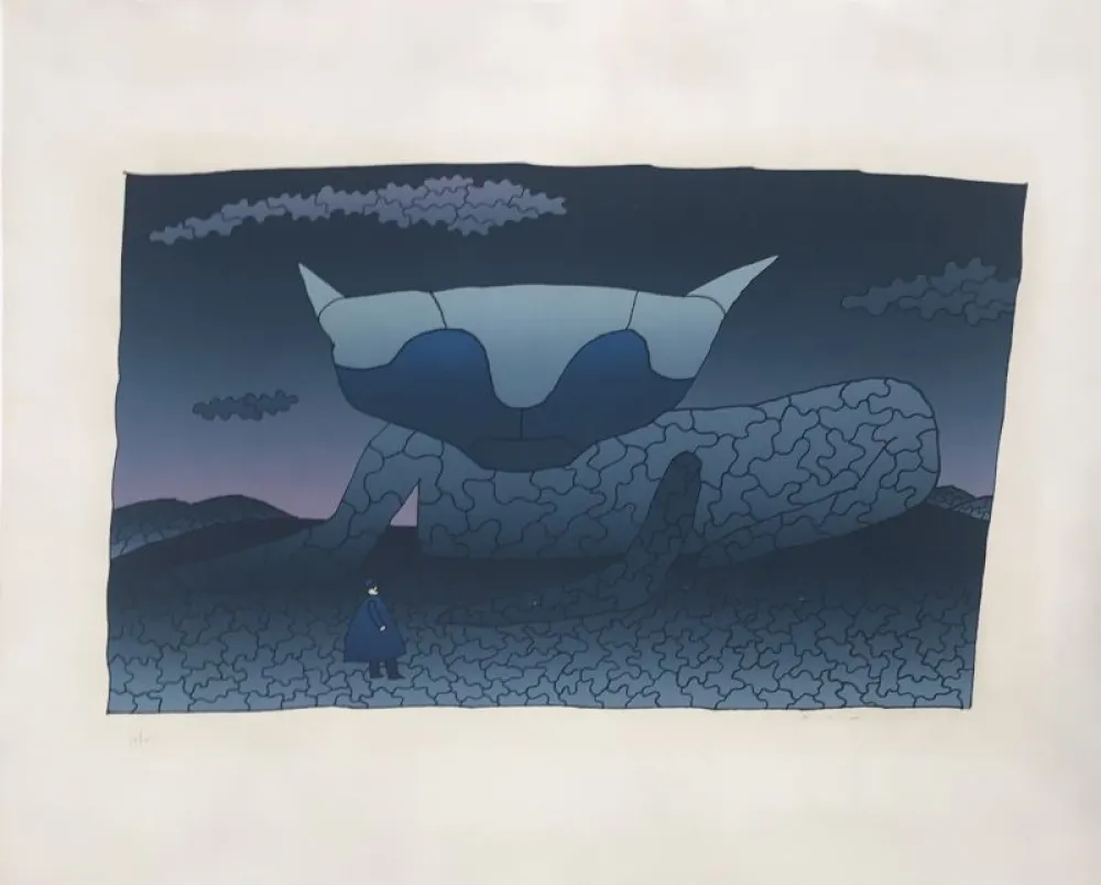 シルクスクリーン Folon - Souvenir d'Alice 