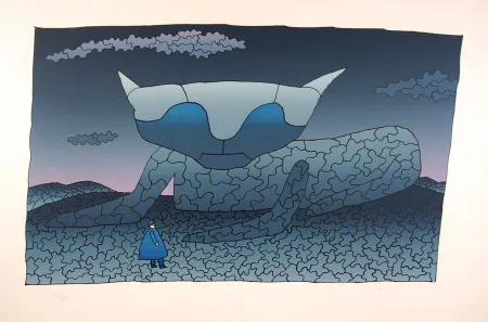 シルクスクリーン Folon - Souvenir d'Alice