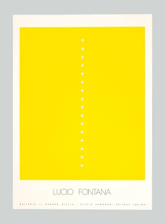 シルクスクリーン Fontana - Concetto spaziale (giallo)