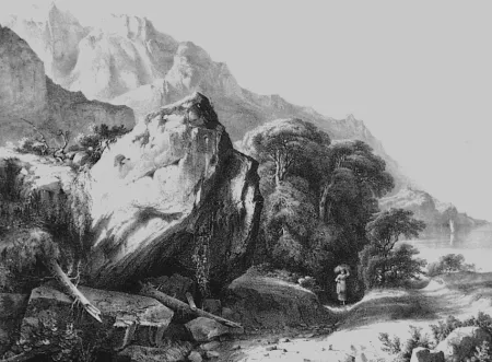 リトグラフ Fontanesi - A Saint-Gingolph (Lac de Genève)