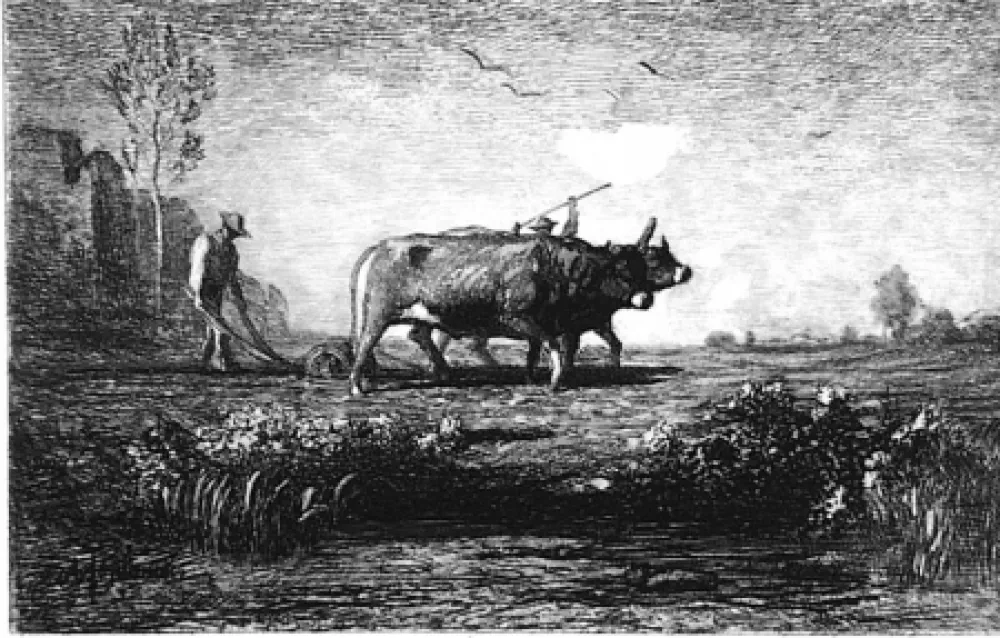 エッチング Fontanesi - Il lavoro. Seconda versione