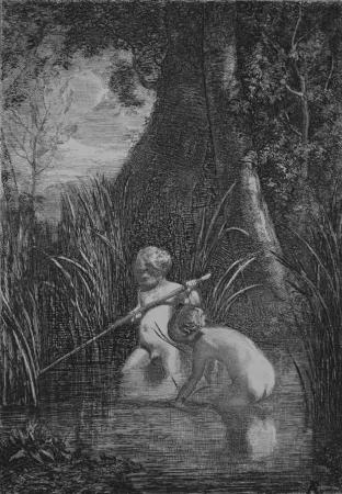 エッチング Fontanesi - La pesca