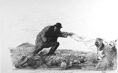 リトグラフ Forain - La séance fut secrete