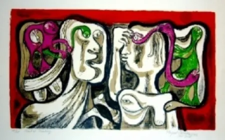 リトグラフ Forner - Spatial meeting