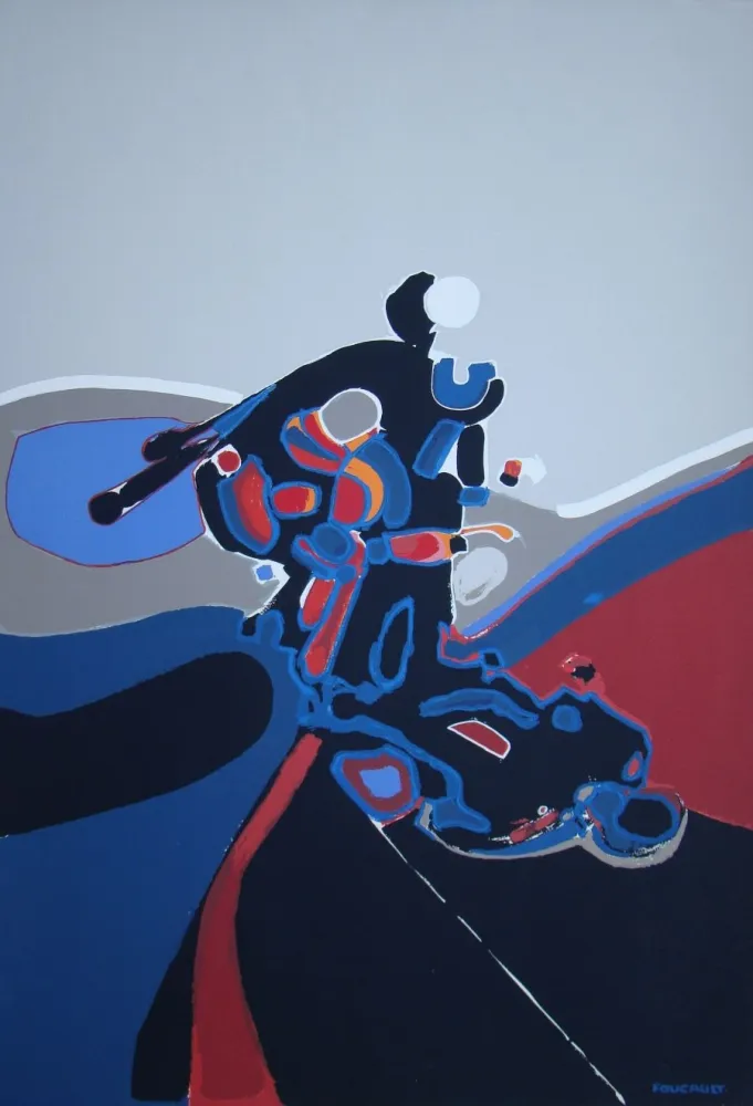 シルクスクリーン Foucault - Composition abstrait