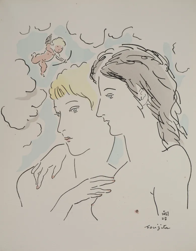 彫版 Foujita - Les amantes