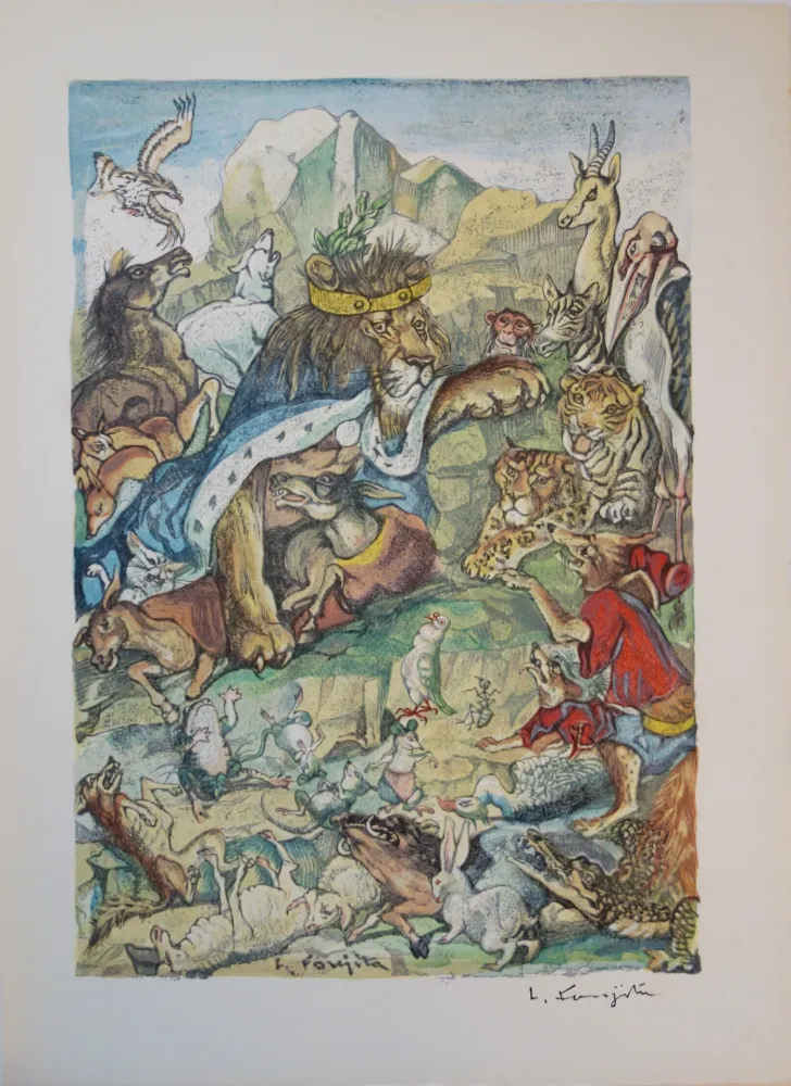 彫版 Foujita - Les animaux malades de la peste