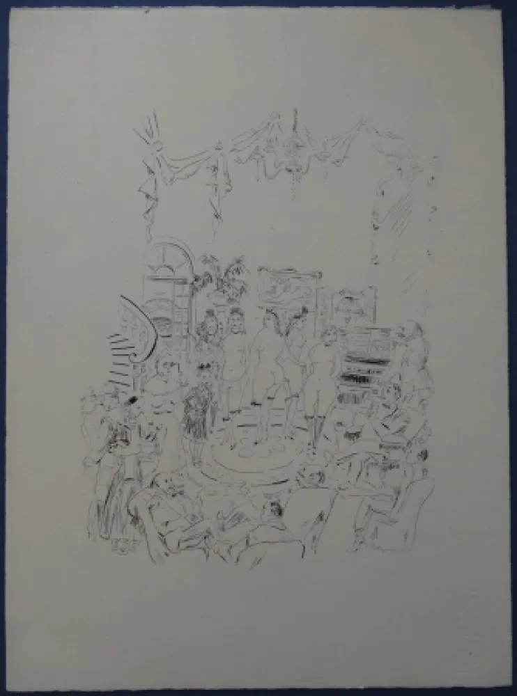 エッチング Foujita - Rivière enchantée - Cabaret