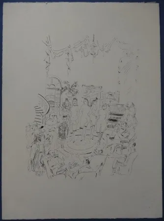 エッチング Foujita - Rivière enchantée - Cabaret