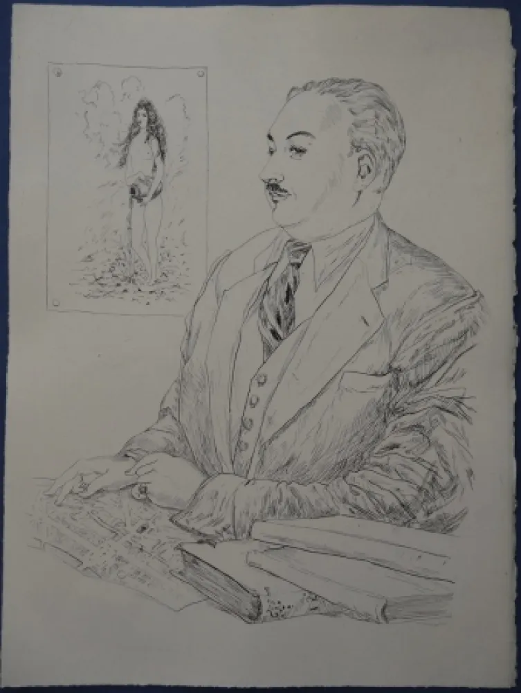 エッチング Foujita - Rivière enchantée - Héron de Villefosse