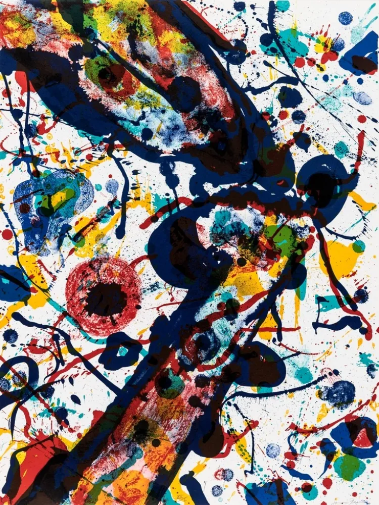 リトグラフ Francis - Untitled (Poèmes dans le ciel) L 269