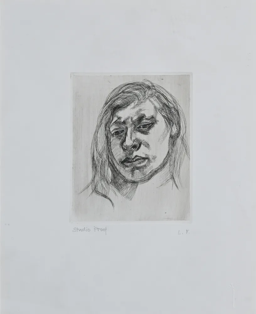 彫版 Freud - Lucian Freud (1922–2011) – Head of a Girl II – Etching on paper – 1982