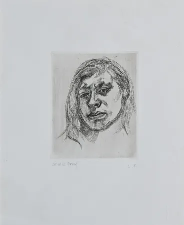 彫版 Freud - Lucian Freud (1922–2011) – Head of a Girl II – Etching on paper – 1982
