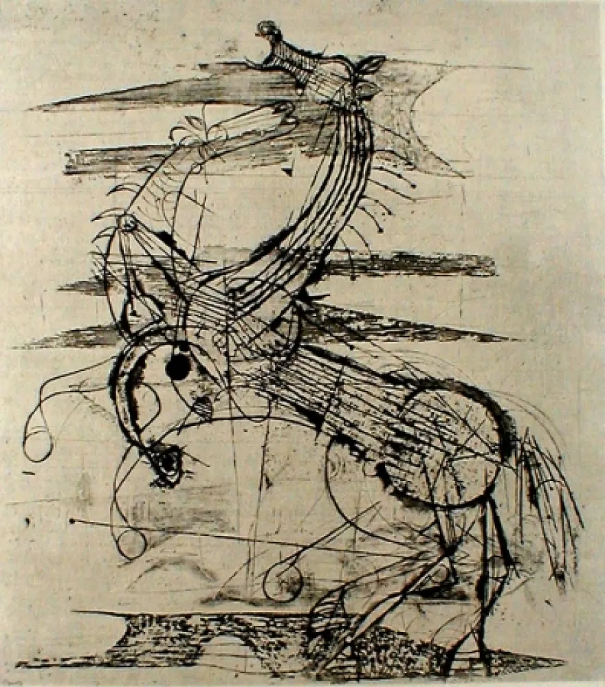 エッチング Friedlaender - Les Chevaux I 