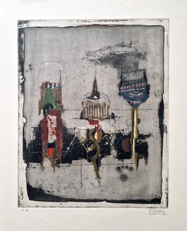 エッチング Friedlaender - Trois Fleurs