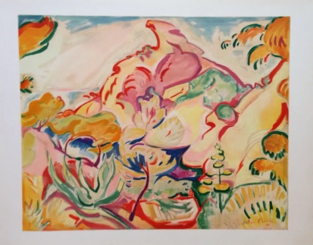 リトグラフ Friesz - Paysage a la Ciotat