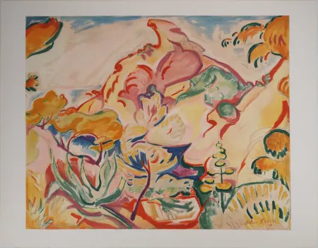 リトグラフ Friesz - Paysage à la Ciotat (le Bec de l'Aigle)