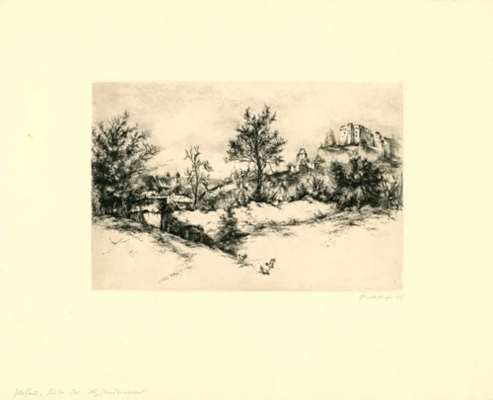 彫版 Fuchs - Passau, Hinter der Stadtmauer (Passau, Behind the City Wall)