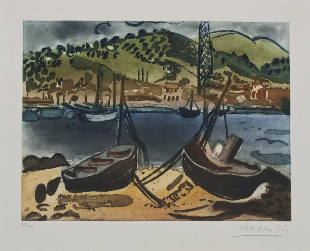 エッチング Gal - Barcas en la ría