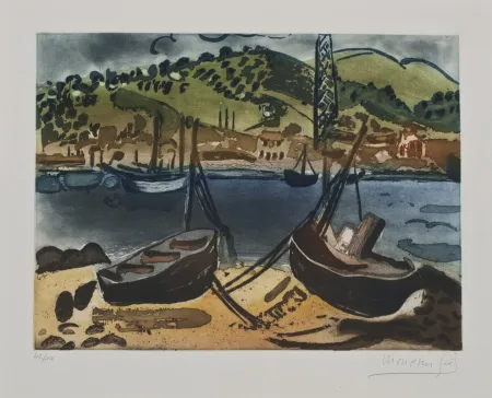 エッチング Gal - Barcas en la ría