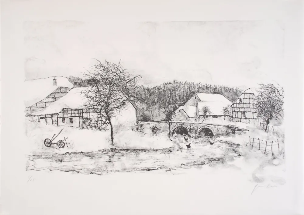 リトグラフ Gantner - Douceur Hivernale