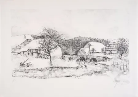 リトグラフ Gantner - Douceur Hivernale