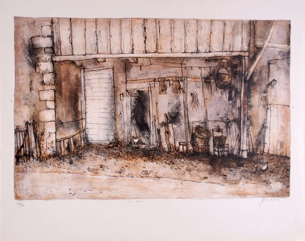 リトグラフ Gantner - La Cour - Court