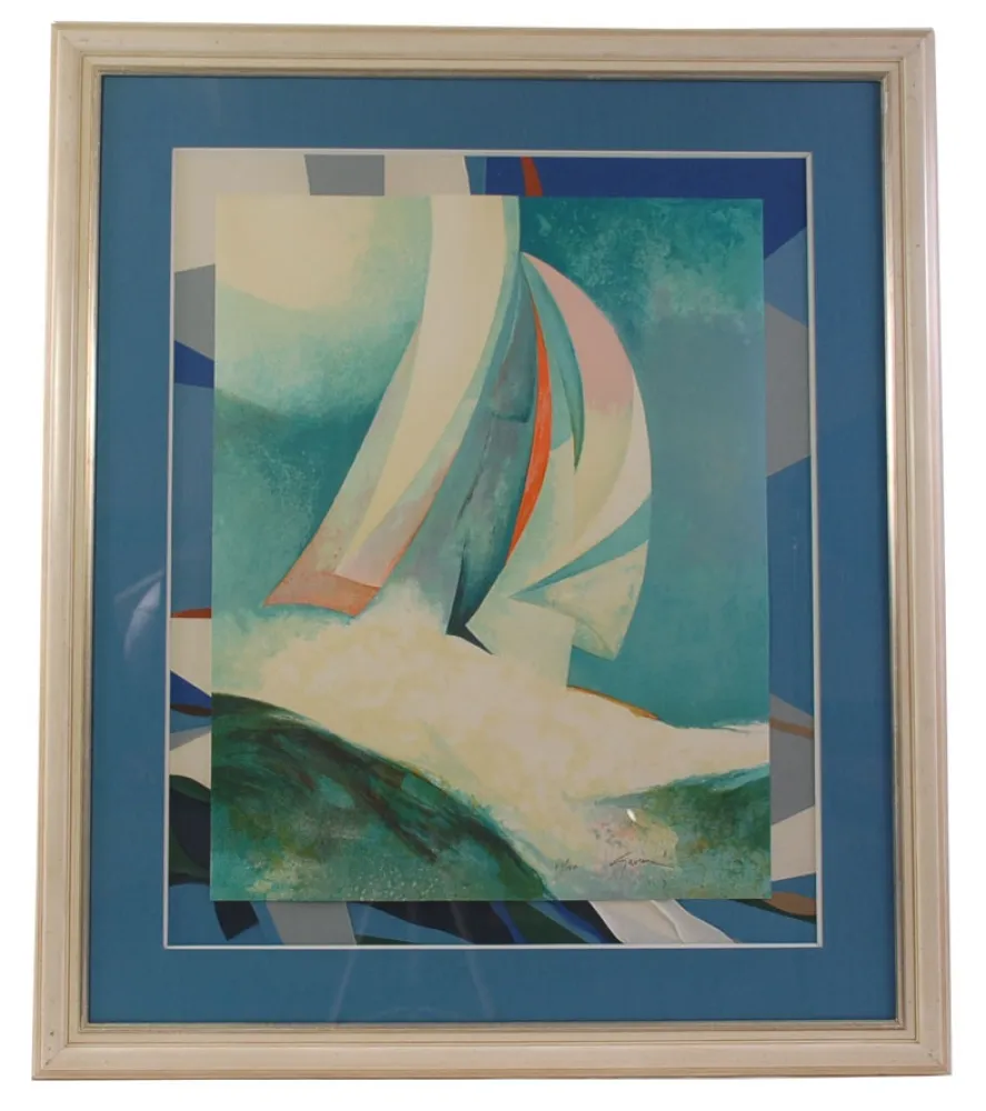 リトグラフ Gaveau - Ecume blanche - White spray