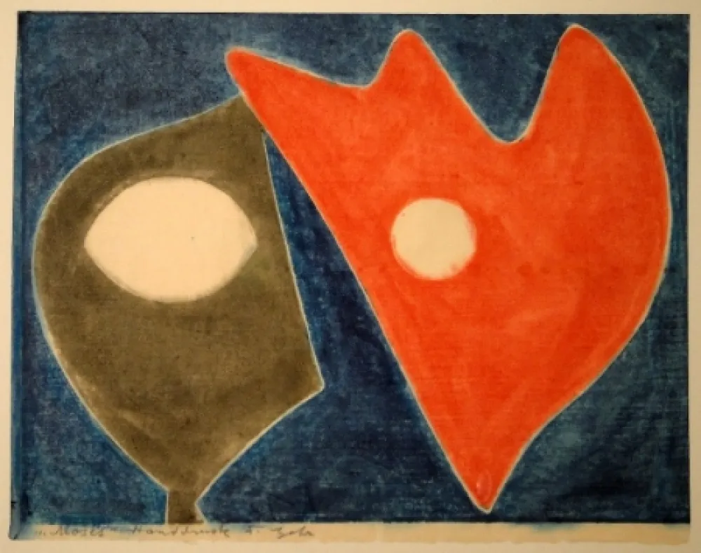 木版 Gehr - Moses vor brennendem Dornbusch I. 