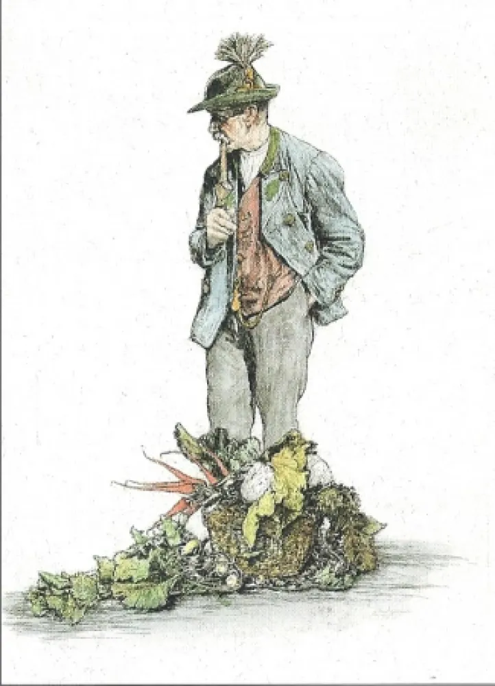 彫版 Geissler - Der Gemüsemann / The Vegetable Seller
