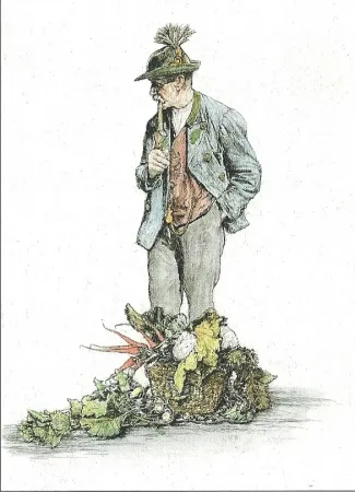 彫版 Geissler - Der Gemüsemann / The Vegetable Seller