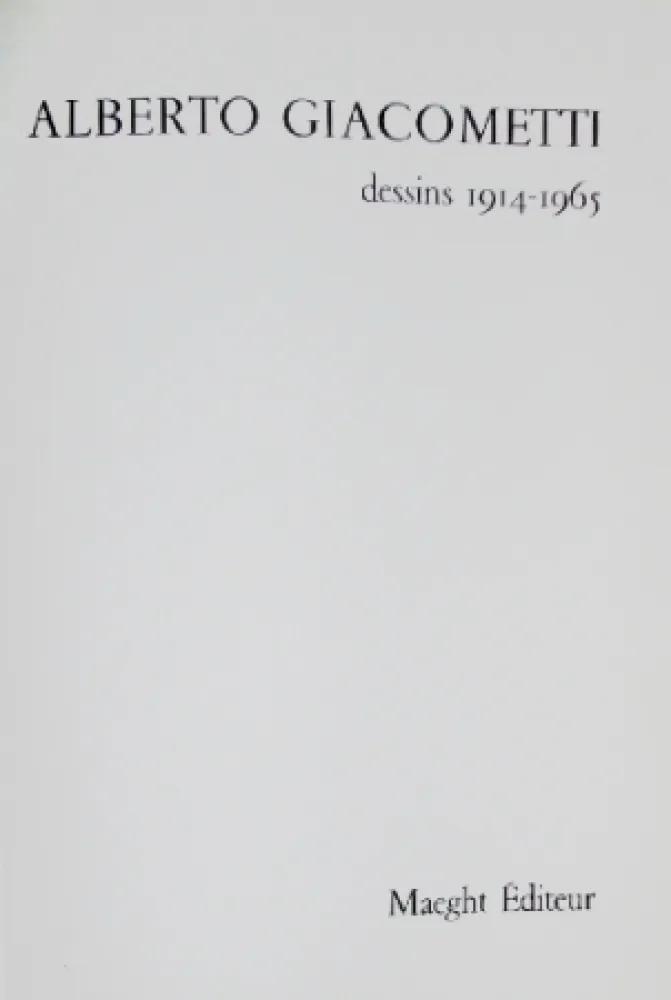 挿絵入り本 Giacometti - Alberto Giacometti, dessins 1914-1915