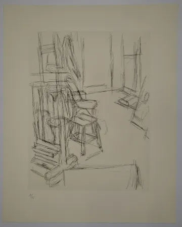 彫版 Giacometti - L'Atelier au chevalet (Studio with the Easel)