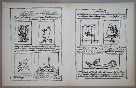 リトグラフ Giacometti - Objets mobiles
