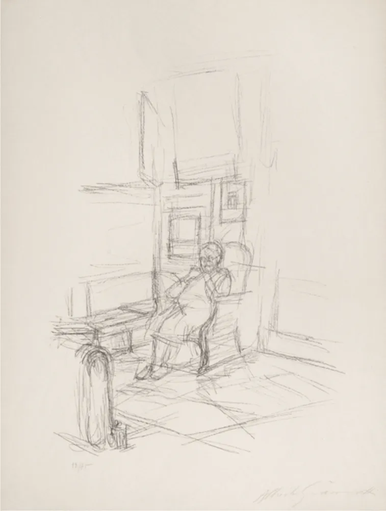 リトグラフ Giacometti - The artist's mother sitting in front of the stove