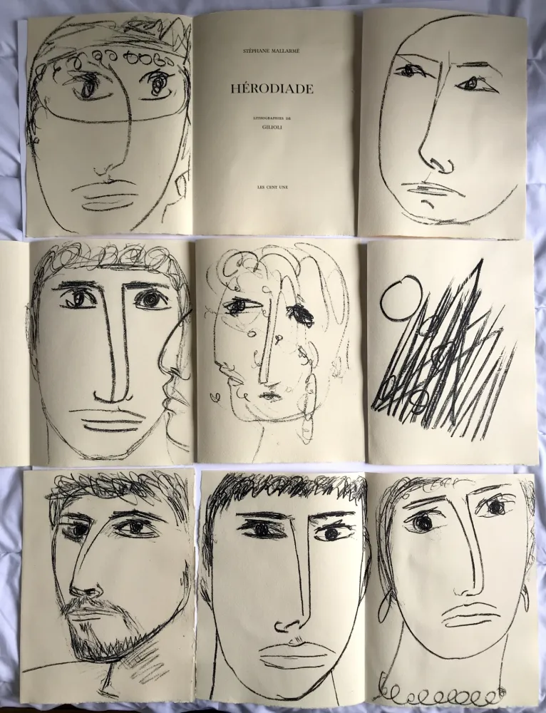 リトグラフ Gilioli - Hérodiade Mallarmé - 7 lithographies - ed. Les Cent Une