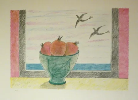 リトグラフ Girona - Magranes i ocells