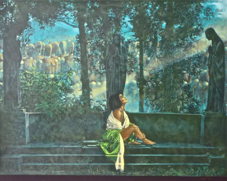 シルクスクリーン Girotto - Waiting for a sunbeam