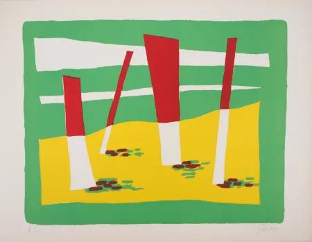 リトグラフ Gischia - La Plage