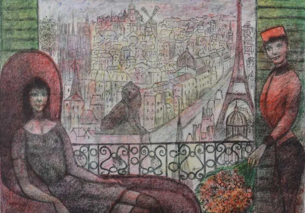 リトグラフ Goerg - Du balcon, 1964