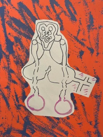 シルクスクリーン Gordillo - Personaje asombrado