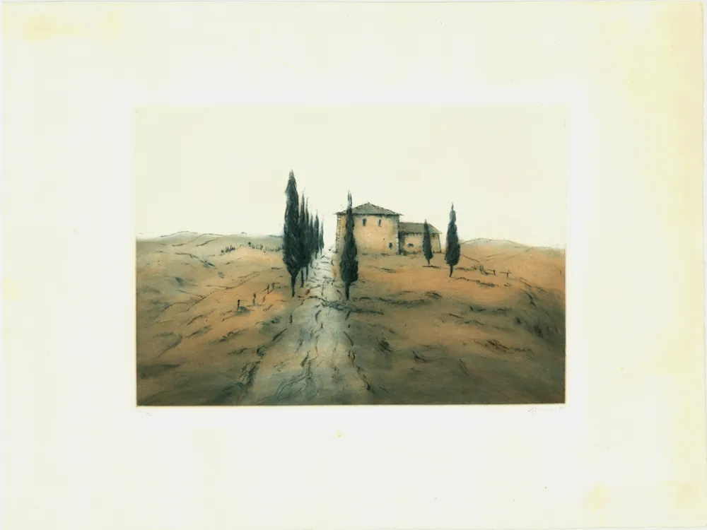 エッチングと　アクチアント Gortner - Toskanische Landschaft / Tuscan Landscape