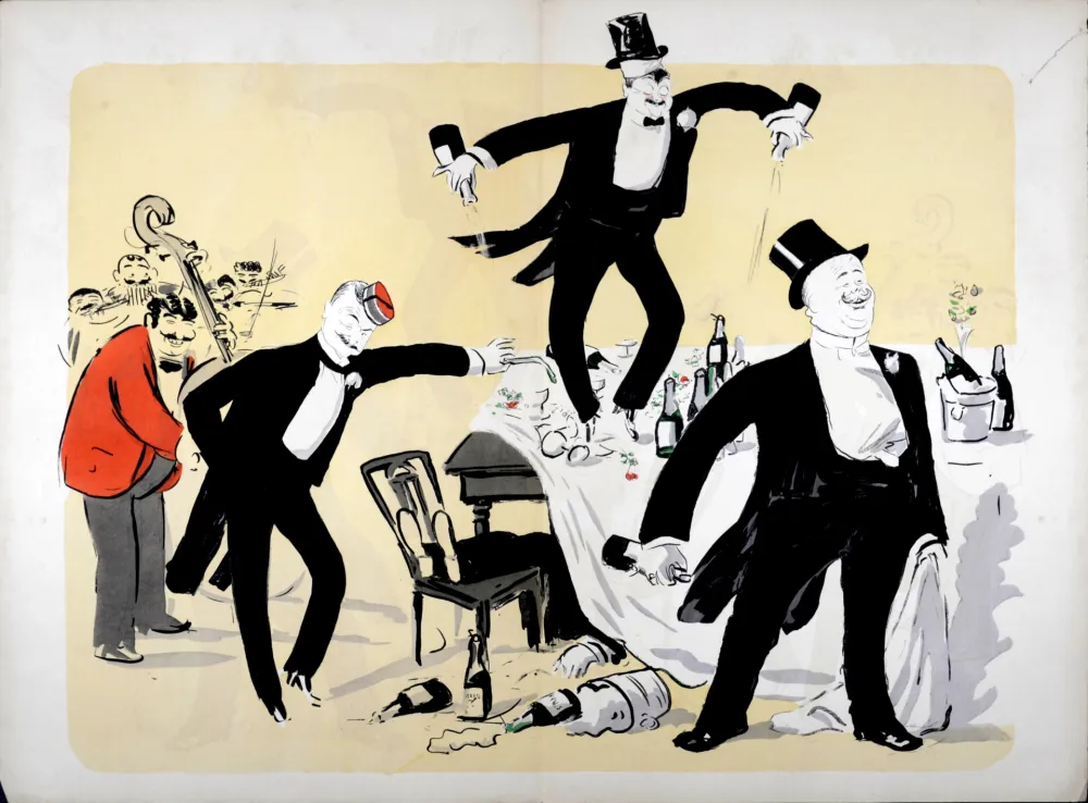 リトグラフ Goursat - Fin de soirée chez Maxim's, 1901